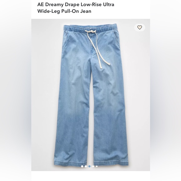 American Eagle Dream Drape Low Rise Wide Leg Pull On Jeans - Picture 2 of 5